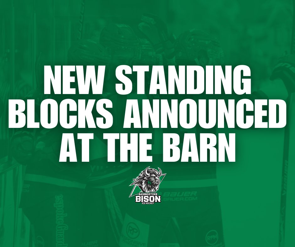 The Basingstoke Bison are excited to announce that Blocks G, H and I will become dedicated standing areas, creating more choice and standing opportunities for fans on a game night.

Read more 👇
tinyurl.com/5fxpxbus