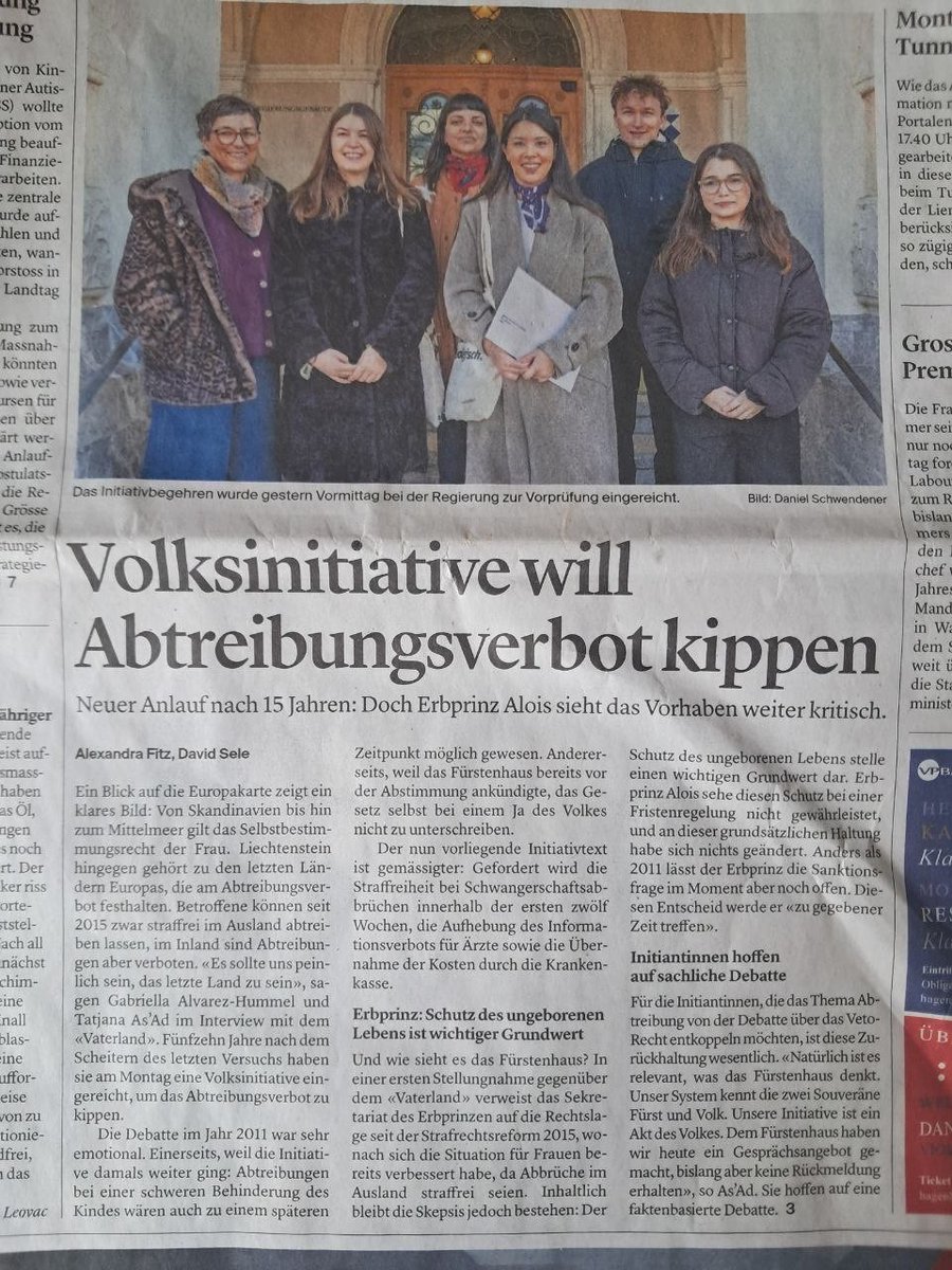 Wie himmeltaurig ist das… Liechtenstein, die Letzten in #Europa, die noch ein Abtreibungsverbot haben…

Erbprinz:
Schutz des ungeborenen Lebens ist wichtiger Grundwert!