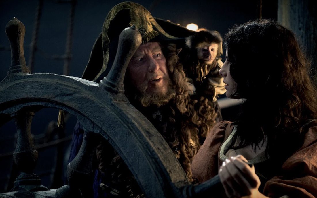 Hector Barbossa and Jack the Monkey. An absolutely iconic duo.