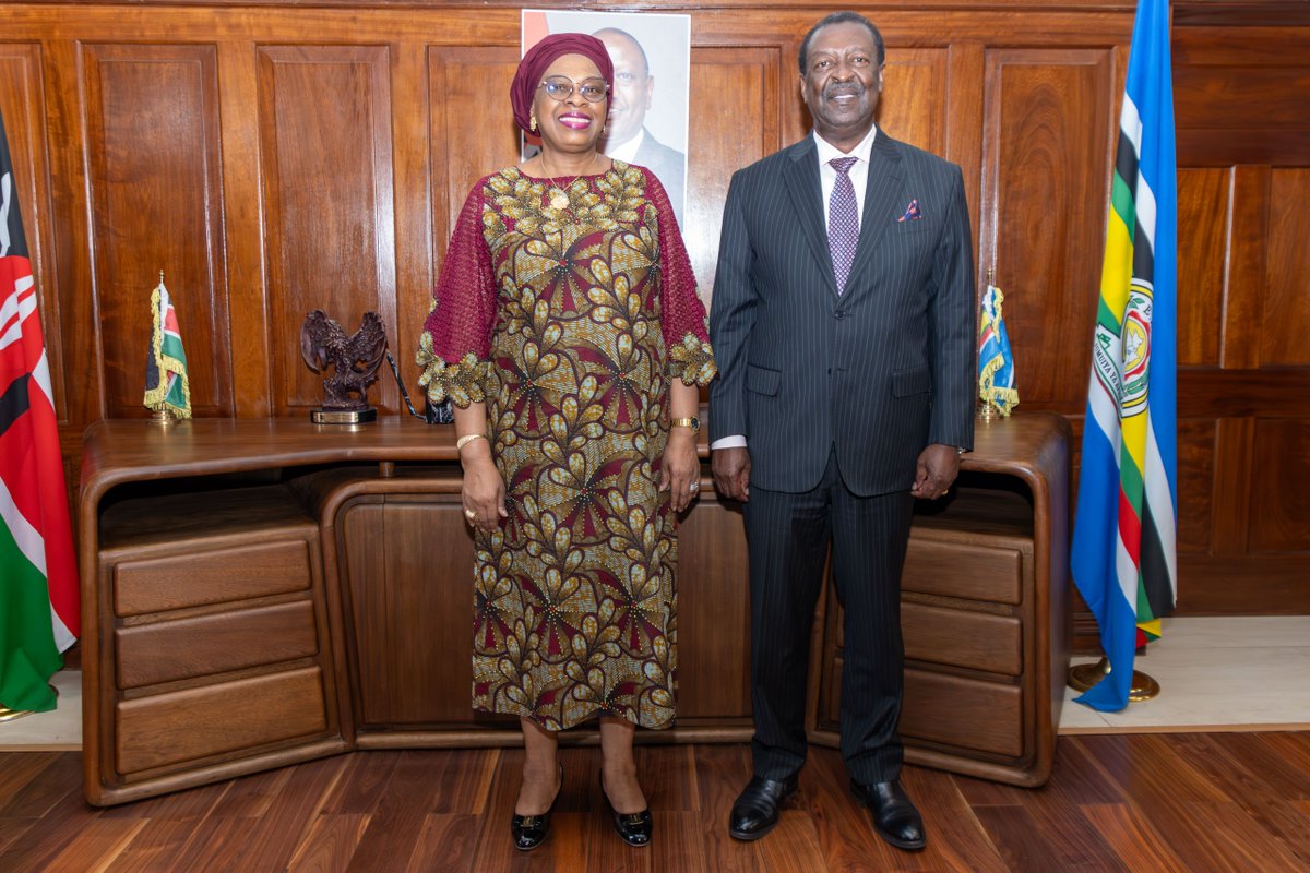 AfDB_Group's tweet photo. Last week, Friday  the @AfDB_Group’s VP for Regional Development, Integration &amp; Business Delivery @NnennaNwabufo, paid a courtesy visit to Kenya’s Prime Cabinet Secretary and Cabinet Secretary for Foreign and Diaspora Affairs, H.E. @Musalia Mudavadi. https://t.co/YumnaEhw71