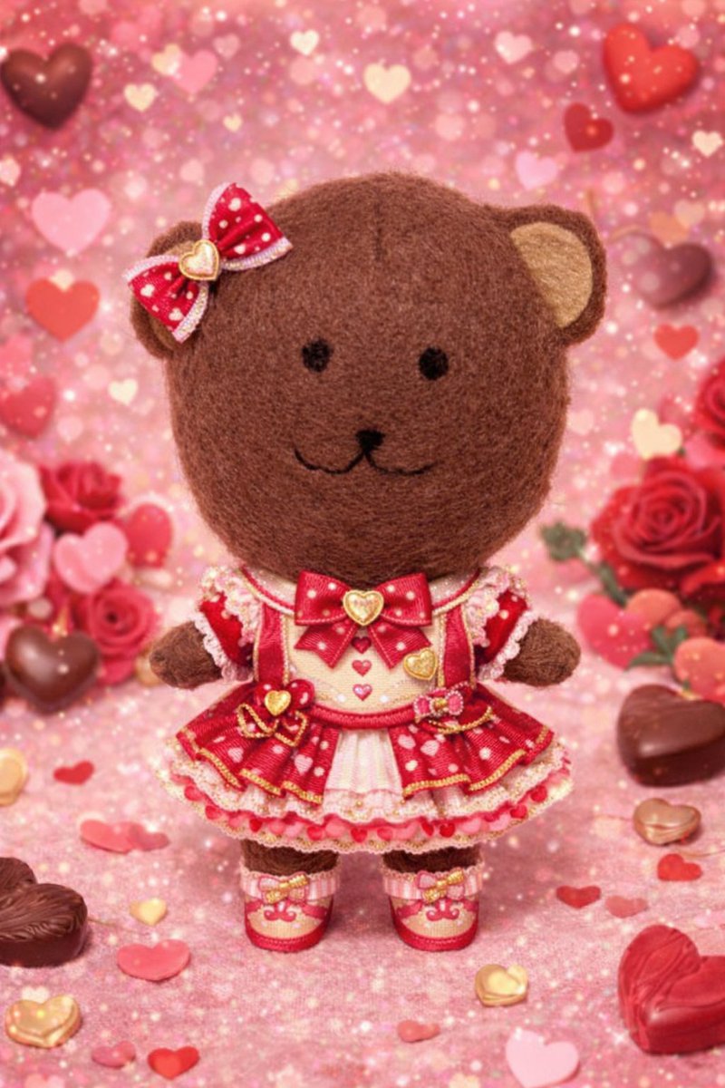y_honami's tweet photo. アイコン用にと、くまバレンタインver.を生成AIに作ってもらったのだが、どれもまぁ可愛らしくて…選べない…😍 https://t.co/8Pc64lVSnP