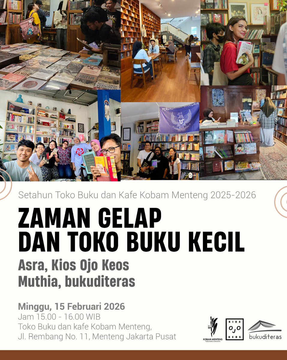 KomunitasBambu's tweet photo. Toko buku kecil bermunculan di antero Indonesia.  Mereka hadir justru  ketika dekadensi merajalela, kala zaman gelap di mana kebobrokan terang-terangan beroperasi, kekerasan menjadi pesona, dan kedunguan mempertontonkan diri dalam ruang publik. Bagaimana memahami hal ini? https://t.co/BvsSYAyfRf