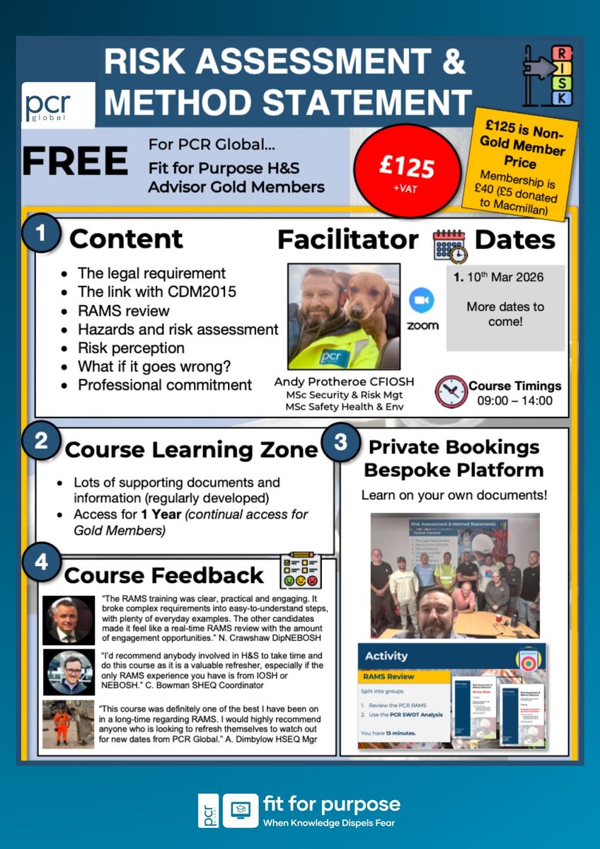 PCRGlobal's tweet photo. 🏗️ 👷🏼‍♂️ Are you looking for a CDM Awareness or @CITB_UK Site Safety Plus (SSP) Courses next week? 👷🏻‍♀️ 🦺 

Join Emma Wilkinson, Jonathan Hughes MCIOB / MICE and Phil Parry in their virtual classroom courses. 

️📞 Call: 01792 348 233  
📧 Email: training@pcr-global.com https://t.co/NWIkmlYtAq