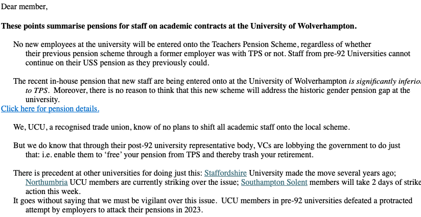 Wolverhampton UCU tweet media