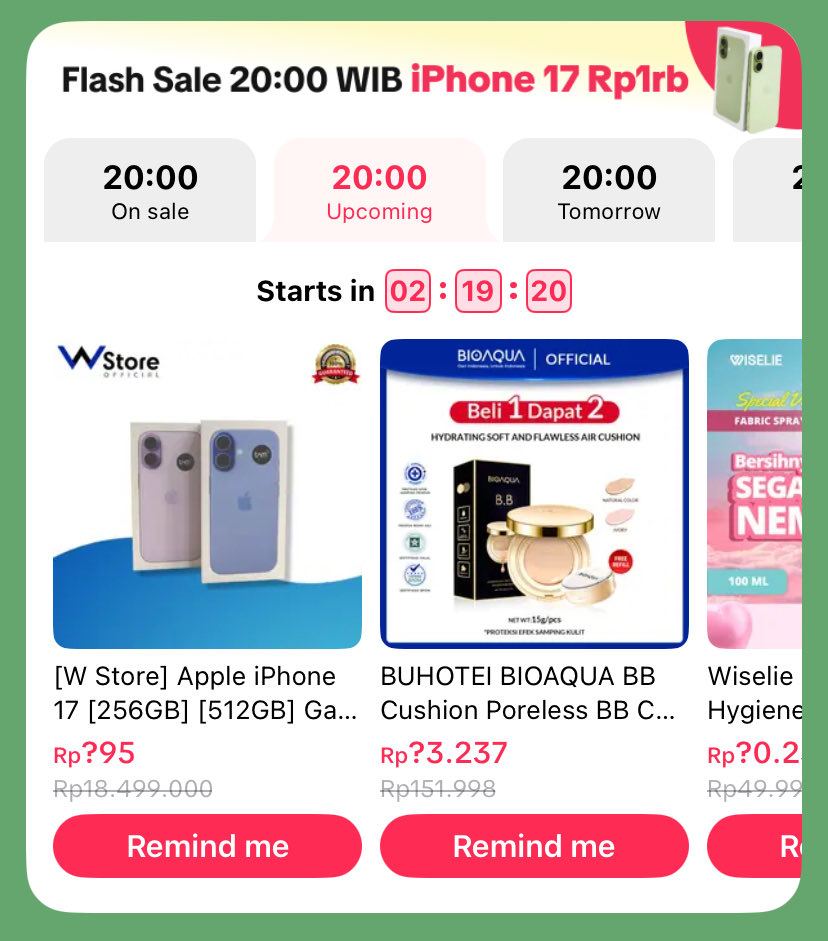 GUYS JAM 8 IPHONE CUMA 1 RIBU DI TIKTOK SHOPPP

Cek right now👉🏻 m.tiktok.shop/s/AJoGuImaKhnS
