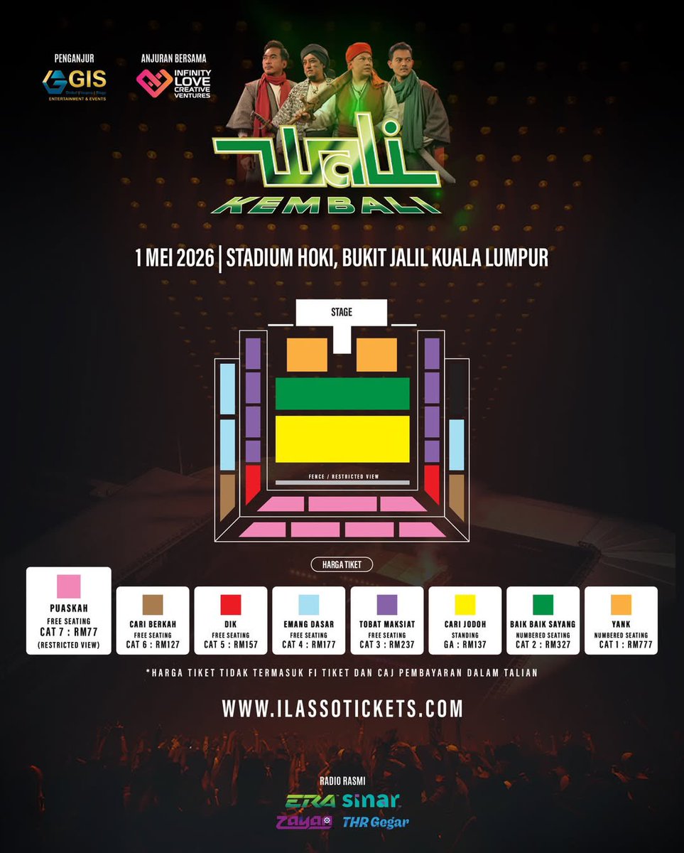 aishahkim_07's tweet image. :¨ ·.· ¨:
 `· . ꔫ Ticketing Service 🎫
                  ↳ #ts_aishahkim ౨ৎ

WALI KEMBALI 2026 in KUALA LUMPUR

🫧 Service Charge: RM15 per slot
🫧 Fully refundable if tickets can't be secured

💌 DM to book

#WALIBAND #WaliKembali2026 #WALILIVEinKL #WALIinKL #KonsertWali