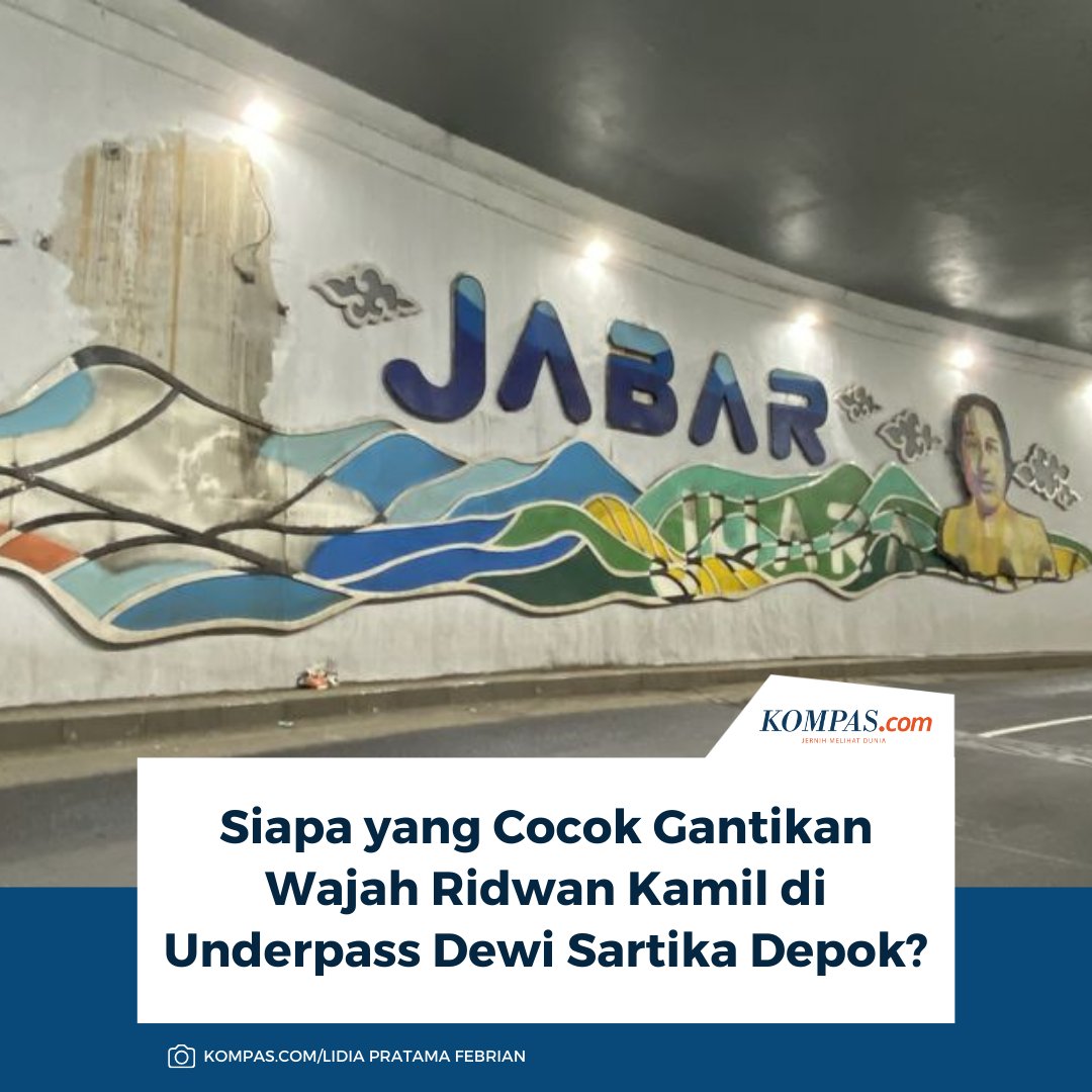 kompascom's tweet image. Beberapa warga mengusulkan ide terkait sosok yang akan menggantikan ornamen wajah mantan Gubernur Jawa Barat Ridwan Kamil di underpasss Dewi Sartika, Kota Depok.

Baca di sini: megapolitan.kompas.com/read/2026/02/1…

~AA #Depok #RidwalKamil