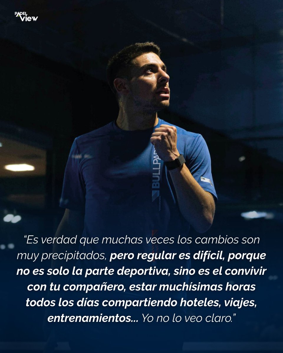 padelview's tweet image. 🛡️ Martín Di Nenno sobre regular los cambios de pareja:
🗣️: "Es muy difícil, porque al final es un deporte a dos y hay un montón de factores que puede que la gente no entienda."

#Padel #PremierPadel #PadelView
⛲️: @Rodaigo7