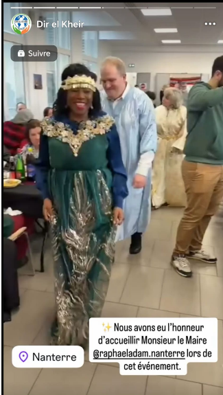 SirenesFR's tweet photo. 🔴 FLASH | À l'approche des élections, le maire de Nanterre, Raphaël Adam (alliance avec l'extrême-gauche), se déguise avec un QAMIS à l'occasion d'un événement de l'association Dir El Kheir. 🗳️🧕