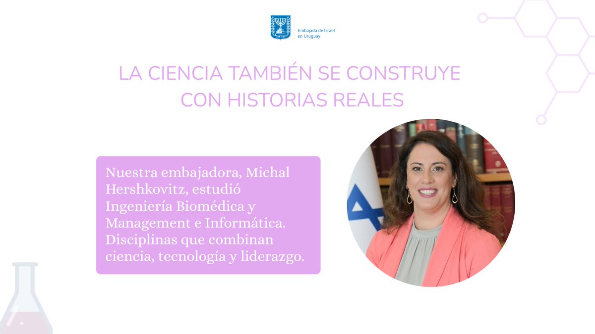 IsraelinUruguay's tweet image. Hoy celebramos a las mujeres y niñas inspiradoras. 

#womeninscience #stemgirls #womeninspiringwomen #womeninscience