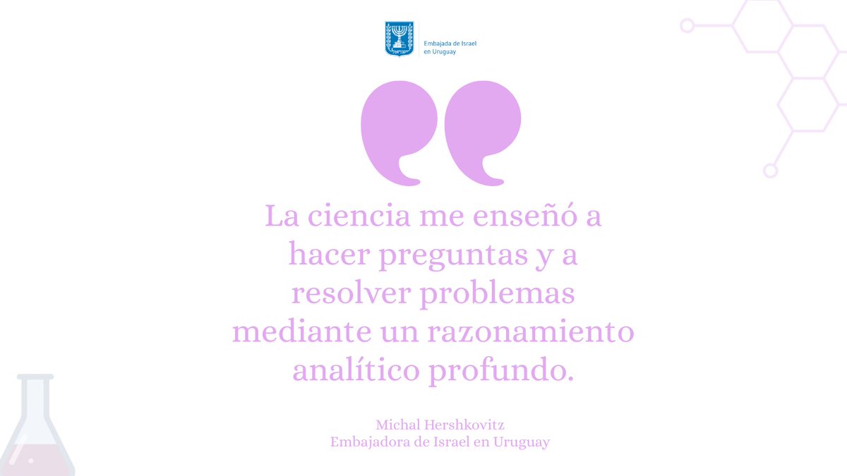 IsraelinUruguay's tweet image. Hoy celebramos a las mujeres y niñas inspiradoras. 

#womeninscience #stemgirls #womeninspiringwomen #womeninscience