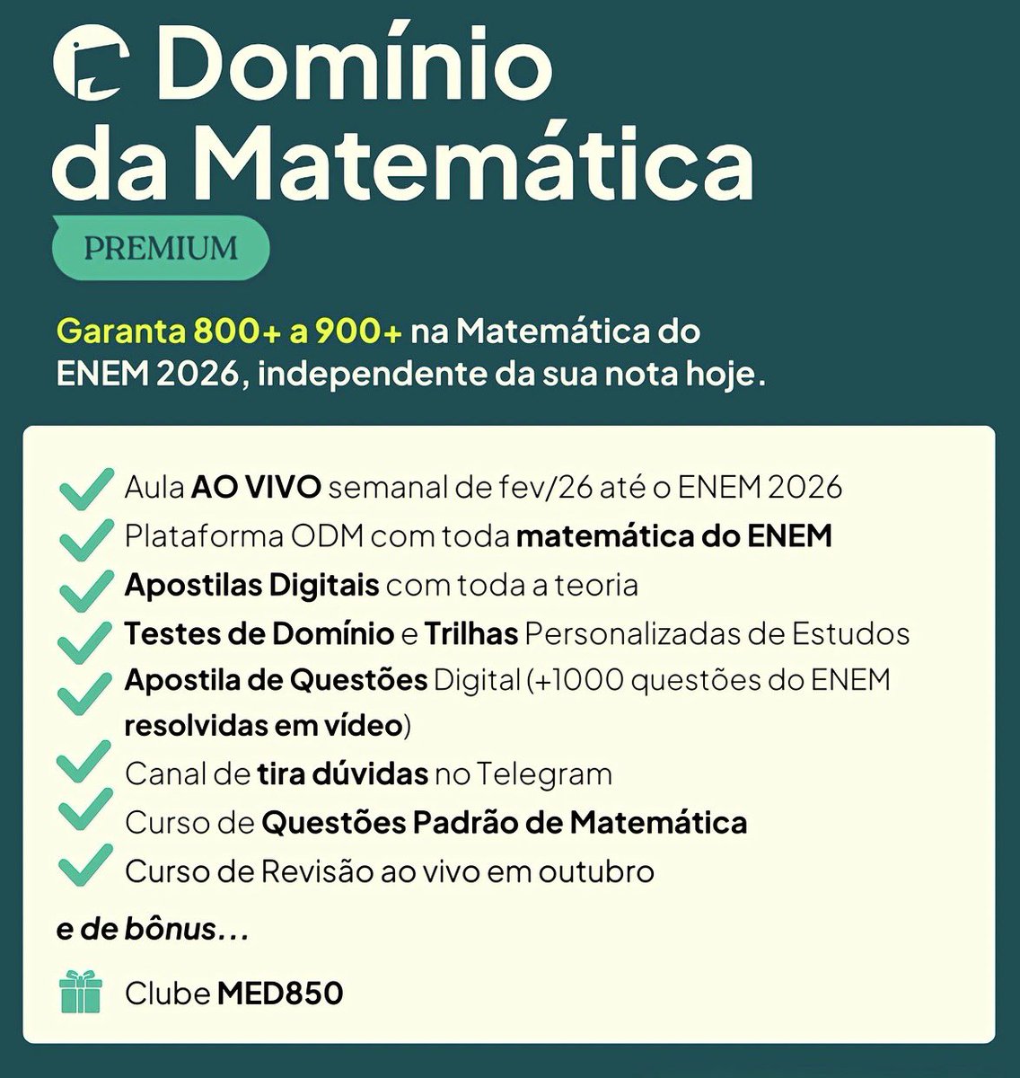 emilioliveirab's tweet photo. hoje é o último dia de matrículas para o ODM premium do Prof Caio, cupom: EMILI10 / link de matrícula: https://t.co/7iLkfpjtuL https://t.co/ylGQpg3NRW
