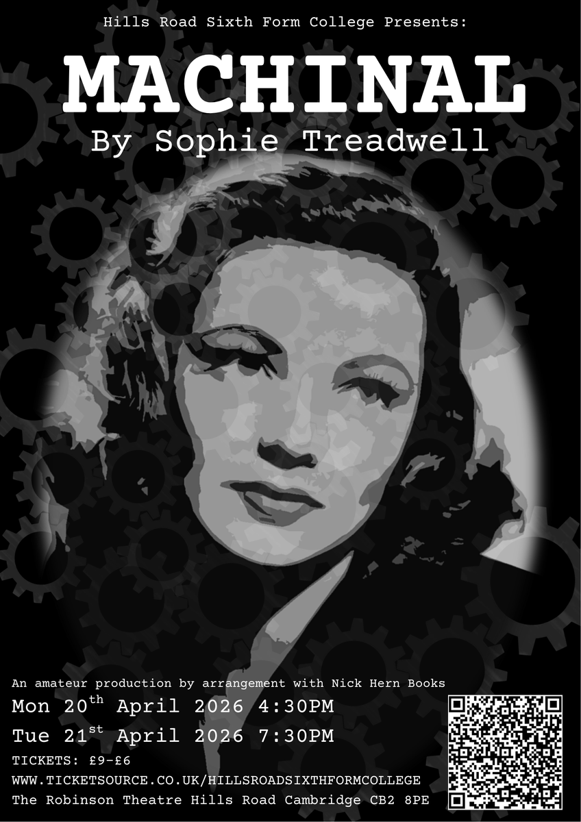 Machinal - the Year 13 play coming to the Robinson Theatre 20th-21st April. Get tickets here: ticketsource.co.uk/whats-on/cambr…