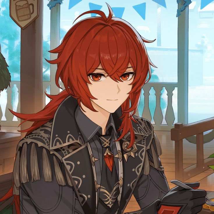 I love arts where Diluc just looks like.. Diluc