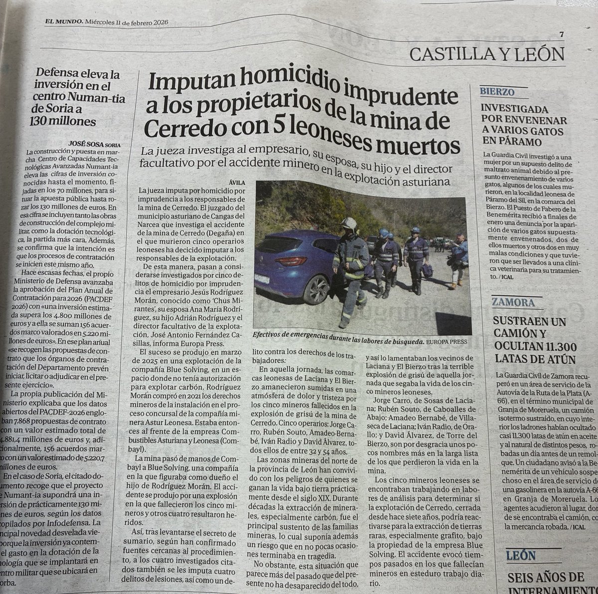 La mejor pieza periodística de año pasado fue esta de <a href="/RadiotecaDieter/">La Radioteca con Dieter Brandau</a> en <a href="/esRadio/">esRadio</a> 

Por si no os acordáis, en la España socialista, en una de las pocas CCAA que mantienen, fallecieron 5 mineros trabajando. Y esto sucedió hace MENOS DE UN AÑO.

Hoy leo la noticia de que han