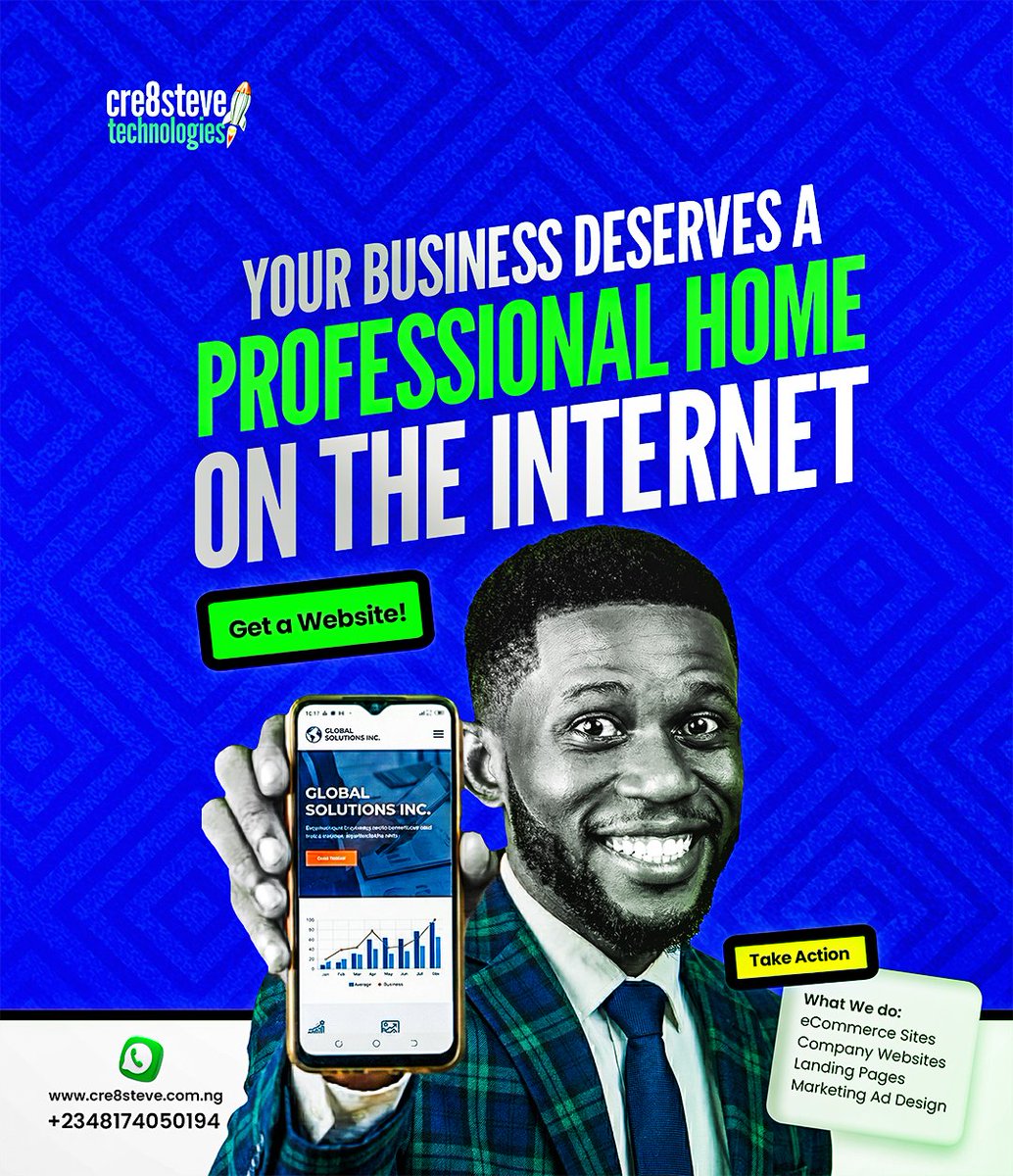 The common phrase you'll hear today, is "everything is now online". But is your business online? Apart from platforms that can decide to drop/ban your account?

If you're not the biggest fan of your business, who will be? 

Put your best foot forward; Get a Biz Website. DM Now.