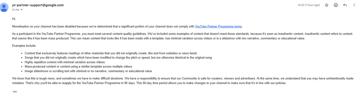PSidnt35989's tweet photo. I am heartbroken. 💔In 3 years, I hit 500k Subs &amp; 150M views. It was life-changing. Now,
@TeamYouTube
demonetized me for "mass-produced" content. I am not a bot. I am a creator. They are also withholding my $8k paycheck. This is my livelihood. Please help fix this injustice https://t.co/9ijxkUDY48