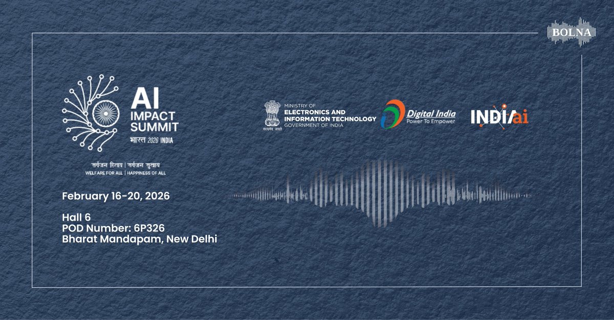 bolna_dev's tweet photo. 👋🏼Meet the Voice AI That Speaks Your Customers' Language!

Experience live demos bringing multilingual voice experiences for Indian enterprises, seamlessly connecting you with your customers in their native languages.

Catch us at the India AI Impact Summit:

Feb 16-20 | Hall 6, POD No. 6P326, Bharat Mandapam, New Delhi

@GoI_MeitY @OfficialINDIAai @_DigitalIndia
