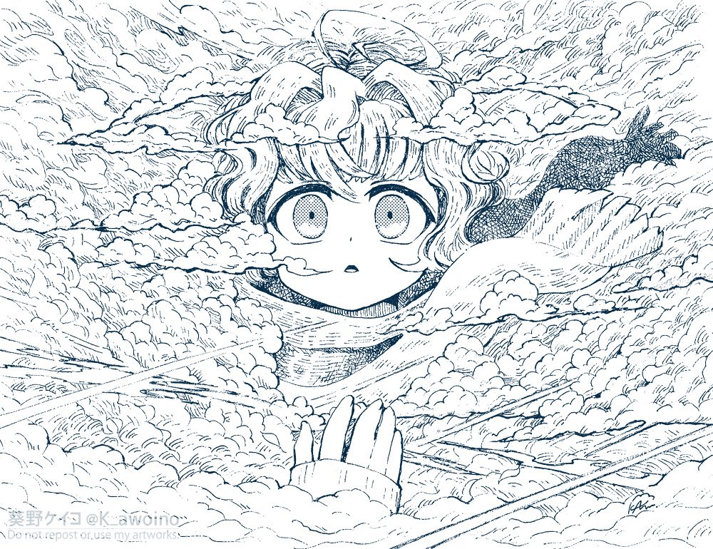 ☁☁😶‍🌫️☁☁ #イラスト #ペン画 #illustration #drawing