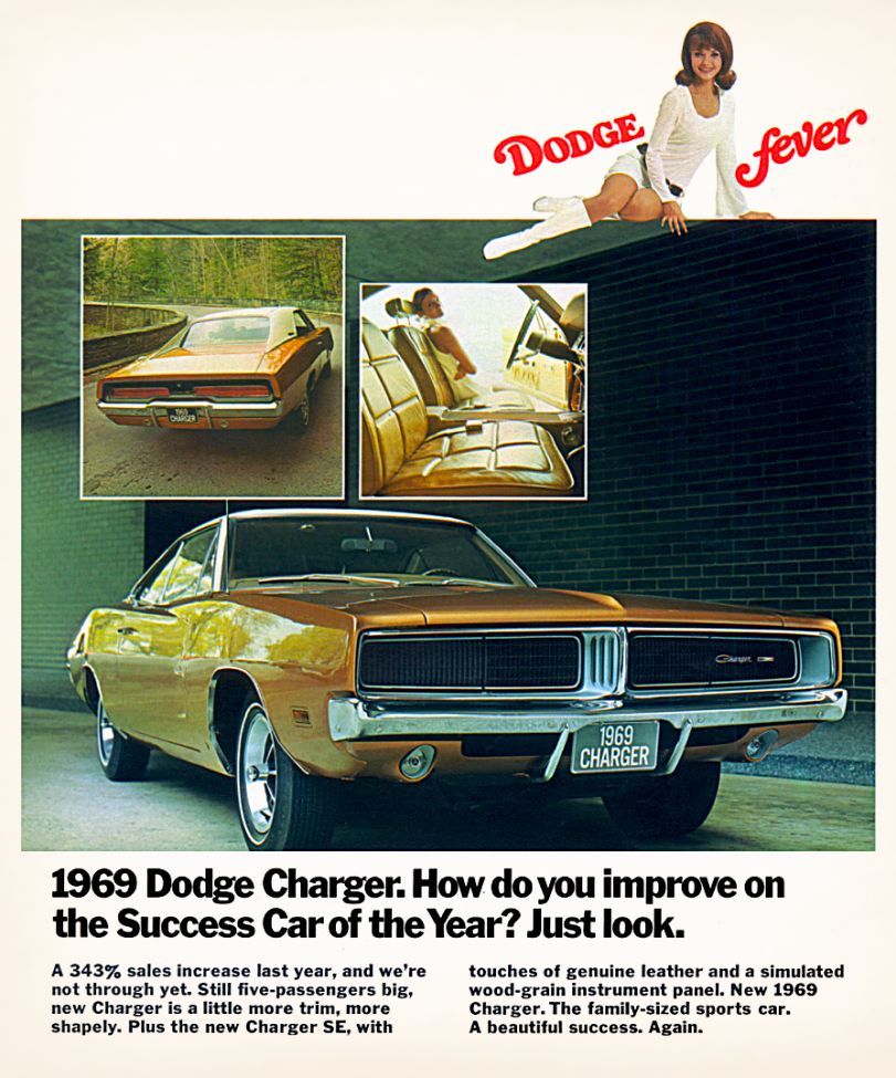 Retromania4ever's tweet image. 🇺🇸🦅 #Charger SE page from the 1969 #Dodge full line brochure.