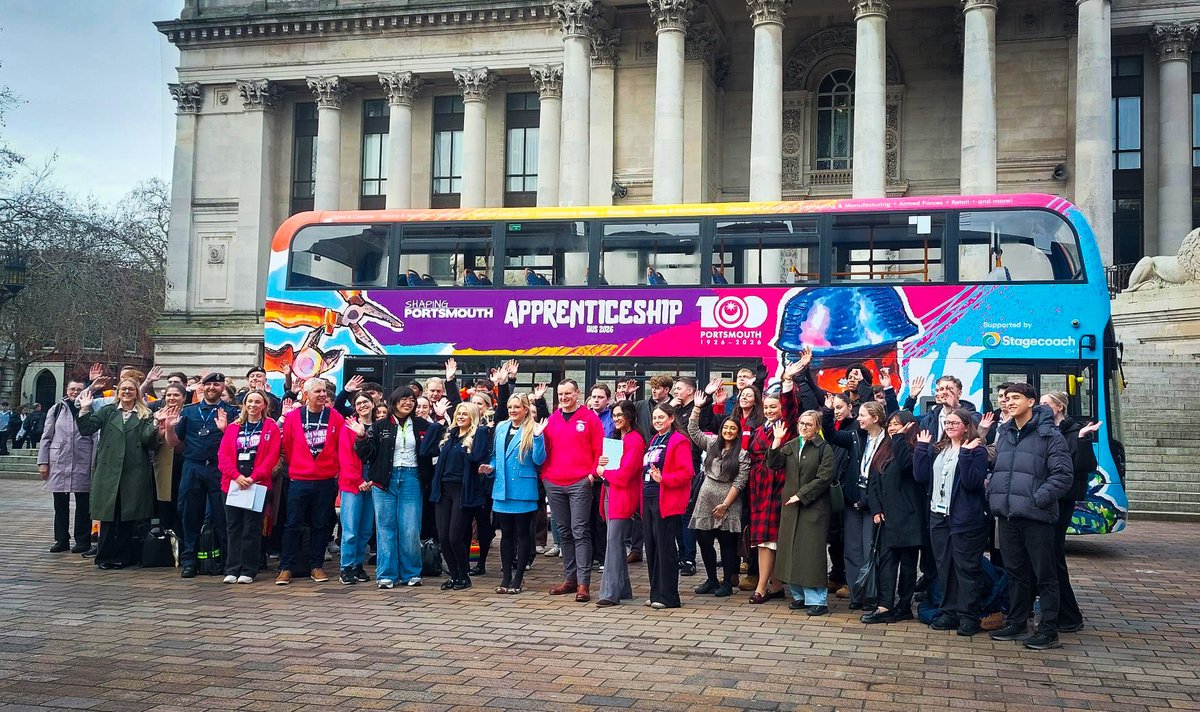 It's #nationalapprenticeshipweek &amp; this week we co-launched our #ApprenticeBus with <a href="/ShapingPortsmth/">Shaping Portsmouth</a> &amp; Partners

The bus is on tour across #Portsmouth conveying #Apprentices &amp; businesses to meet Yr 10 &amp; 11 students at local schools.

 #naw #apprenticeships #skillsforlife