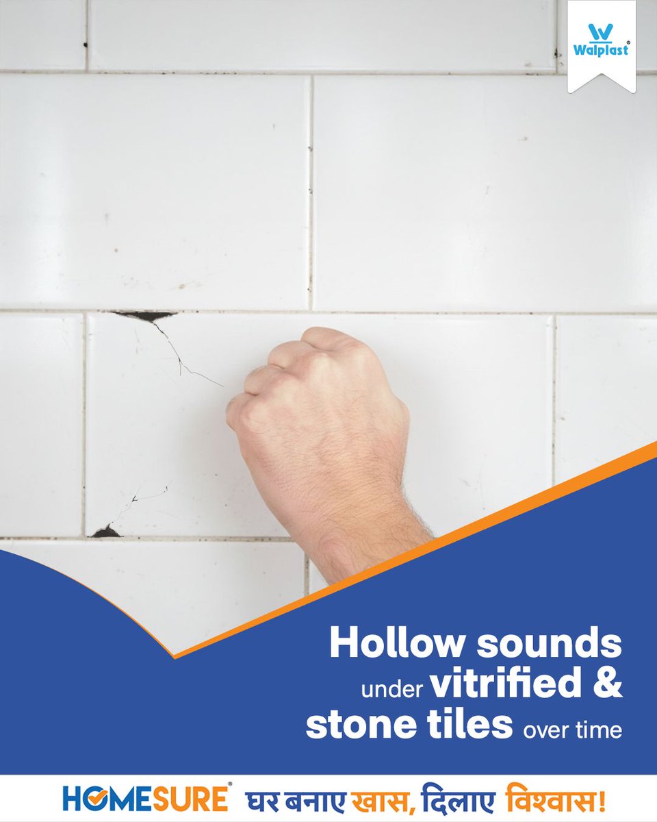 Walplast's tweet photo. Wet areas often lead to loose tiles, hollow sounds, &amp; failing joints over time. #HomeSure #TileEx EX-G33 is built for demanding wet/submerged spaces, delivering reliable bonding for vitrified &amp; stone tiles.

Visit: https://t.co/O8zCpqYaIn

#TileAdhesive #TileExpert #TileSolutions https://t.co/h87Jd6rzaW