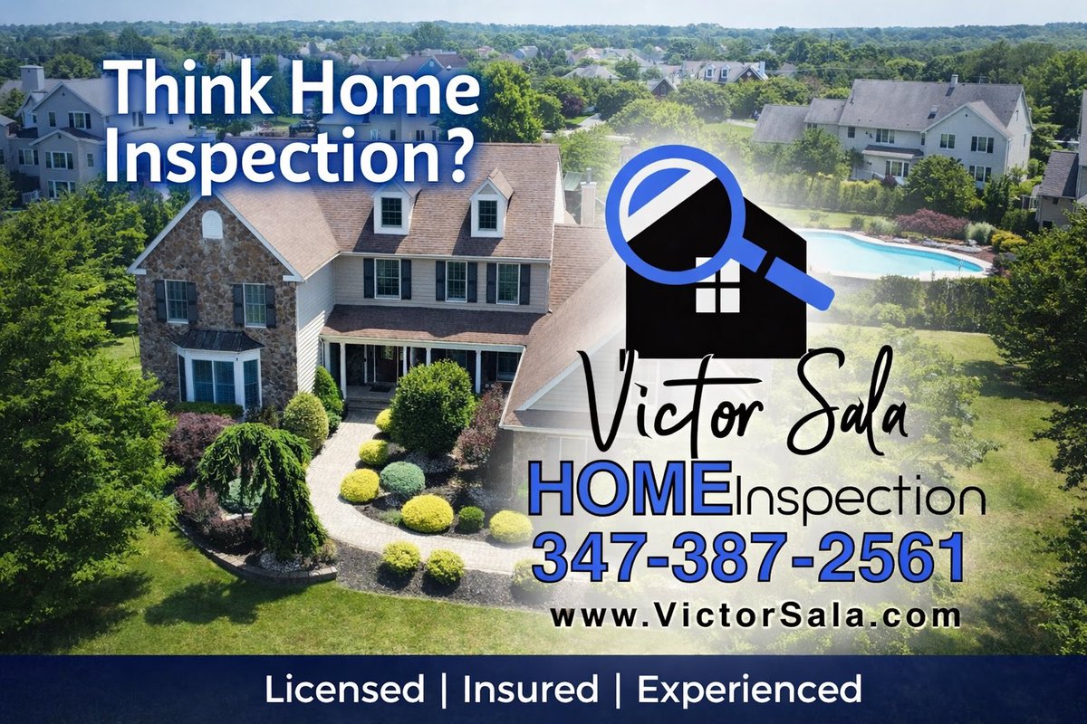 VSHomeInspector's tweet photo. ✨ Victor Sala Home Inspection LLC

5-Star Rated | 30+ Years Experience

Licensed &amp; Insured
WDO • Radon • Thermal Imaging
Drone &amp; Oil Tank Sweeps
24-Hour Reports

📞 347-387-2561
🌐 https://t.co/r68cd8Ddzz

#HomeInspection #NewYork #NewJersey #VictorSala https://t.co/5tfL48W1wh