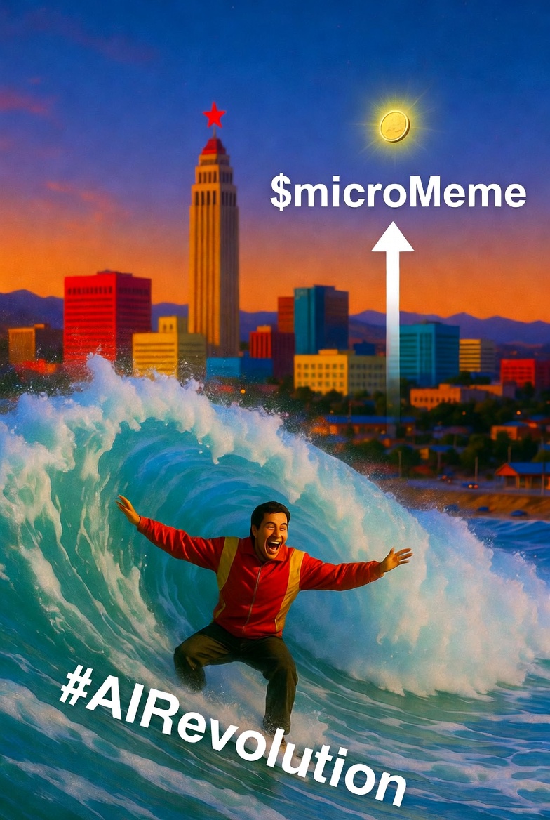 microMeme_coin's tweet photo. In the spirit of #LunarNewYear2026, riding the #AIRevolution wave like a boss in #ElPaso! $microMeme is the micro token with macro dreams – let's meme to the stars! https://t.co/ANBMtKol62