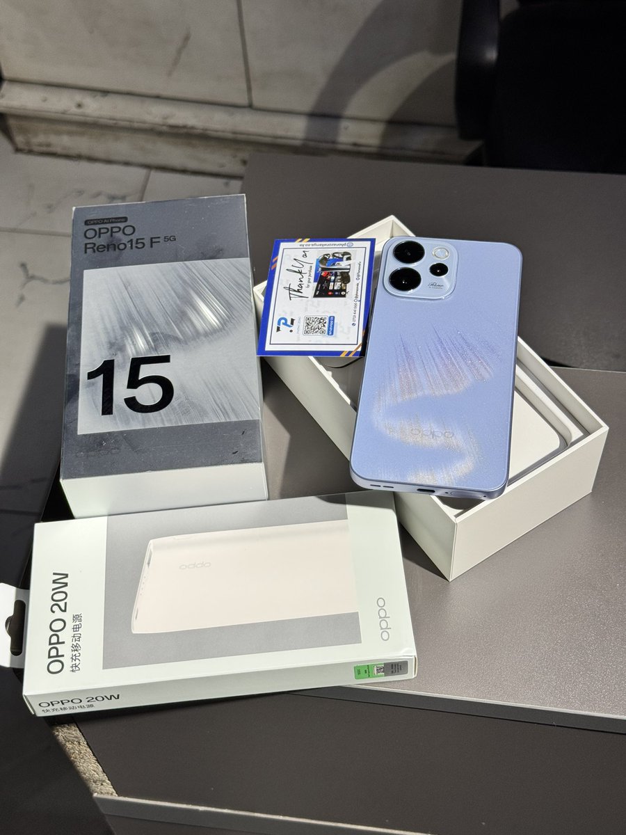 Oppo Reno 15F 5G(Comes woth a free 20W oppo powerbank)

12GB+512GB~Kshs 56,999

Display-6.57 inches AMOLED ,1B colors ,120Hz
Android 16, color Os 16
Chipset—Snapdragon 6 Gen 1
CPU-2.2GHz
Main Camera-50MP+8MP+2MP
Selfie-50MP
Under display fingerprint 
7000 mAh battery
80W charging