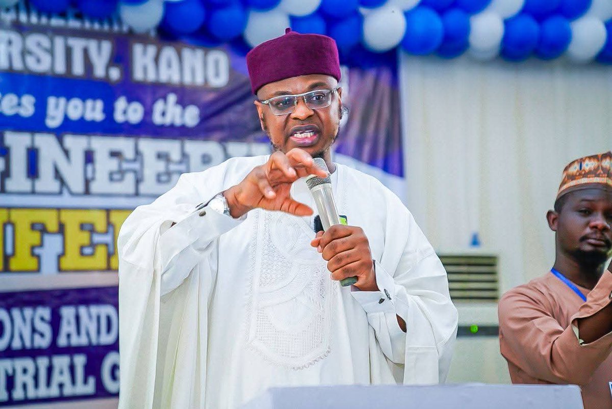 Matawale2025's tweet photo. @ProfIsaPantami served as a keynote speaker at the 5th Engineering Conference in Bayero University Kano, where he spoke on "Engineering Start-Ups, Digital Economy and the Future of Industrial Growth." https://t.co/Ol1gYzjExO