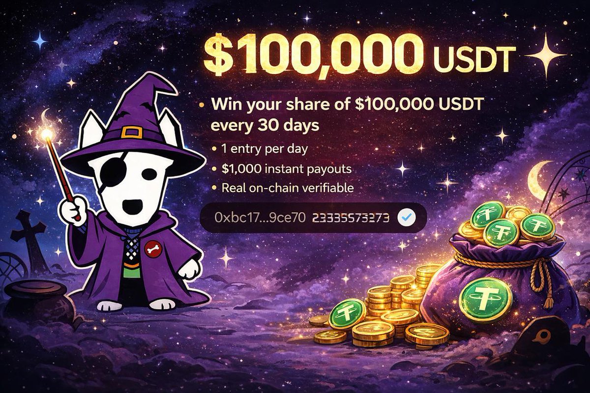 🎯 WORKDOG 100,000 USDT giveaway is still ongoing!

🗓 Draw every 30 days

🎟 Each user can participate in the draw once per day

💸 Win 1,000 USDT instantly!

🔗 Direct payment to your linked wallet

✅ Fully on-chain transactions, publicly verifiable

🧾 The transaction hash of