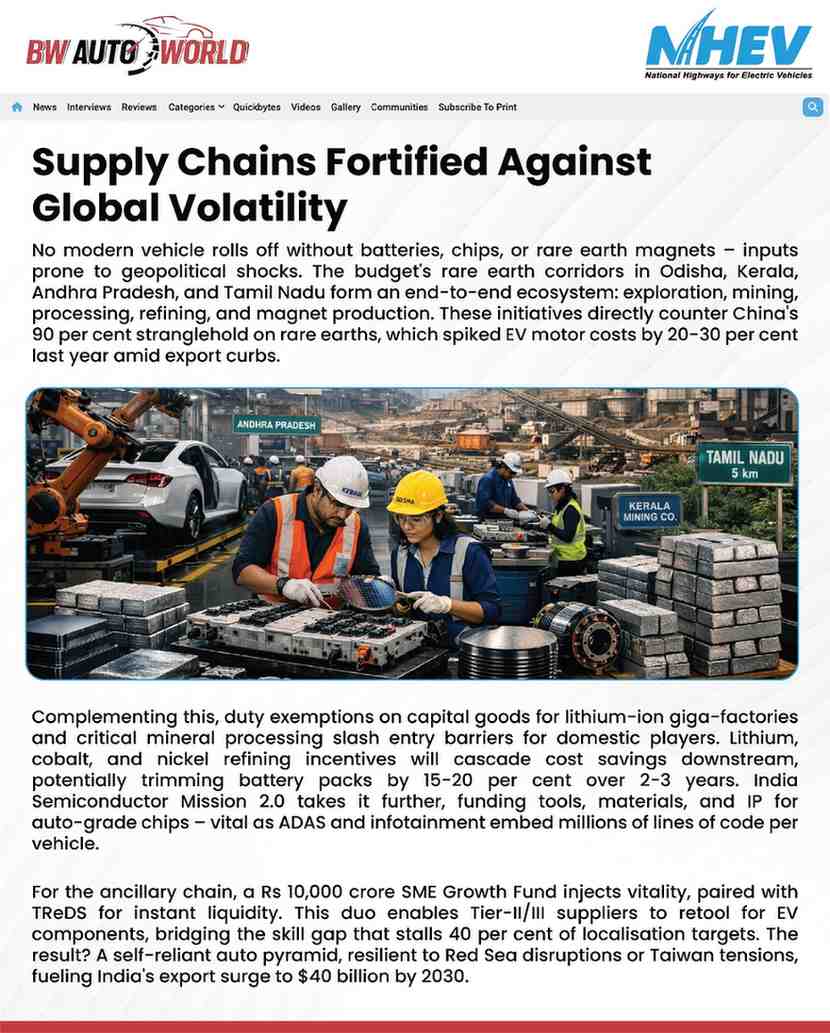 NHforEV's tweet photo. @BWAutoworld carried an in-depth take on how Union Budget 2026–27 powers India’s auto ambitions through stability, scale, and long-term policy direction.

1/3 https://t.co/e1q0dUbLat