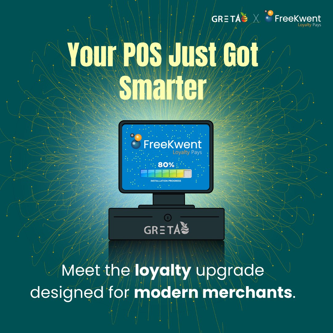 Your POS just got smarter.

FreeKwent × Greta POS helps turn every transaction into a repeat visit with seamless, automated loyalty — built for modern merchants ready to grow.

🌐 mkonnekt.com

#POS #CustomerLoyalty #RetailTech #FreeKwent