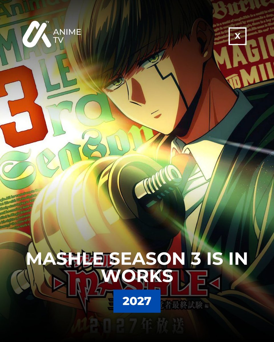 AniTVOfficial's tweet photo. 'MASHLE' Officially Returns in 2027 with Season 3 🔥 https://t.co/8o6gHPlp2O