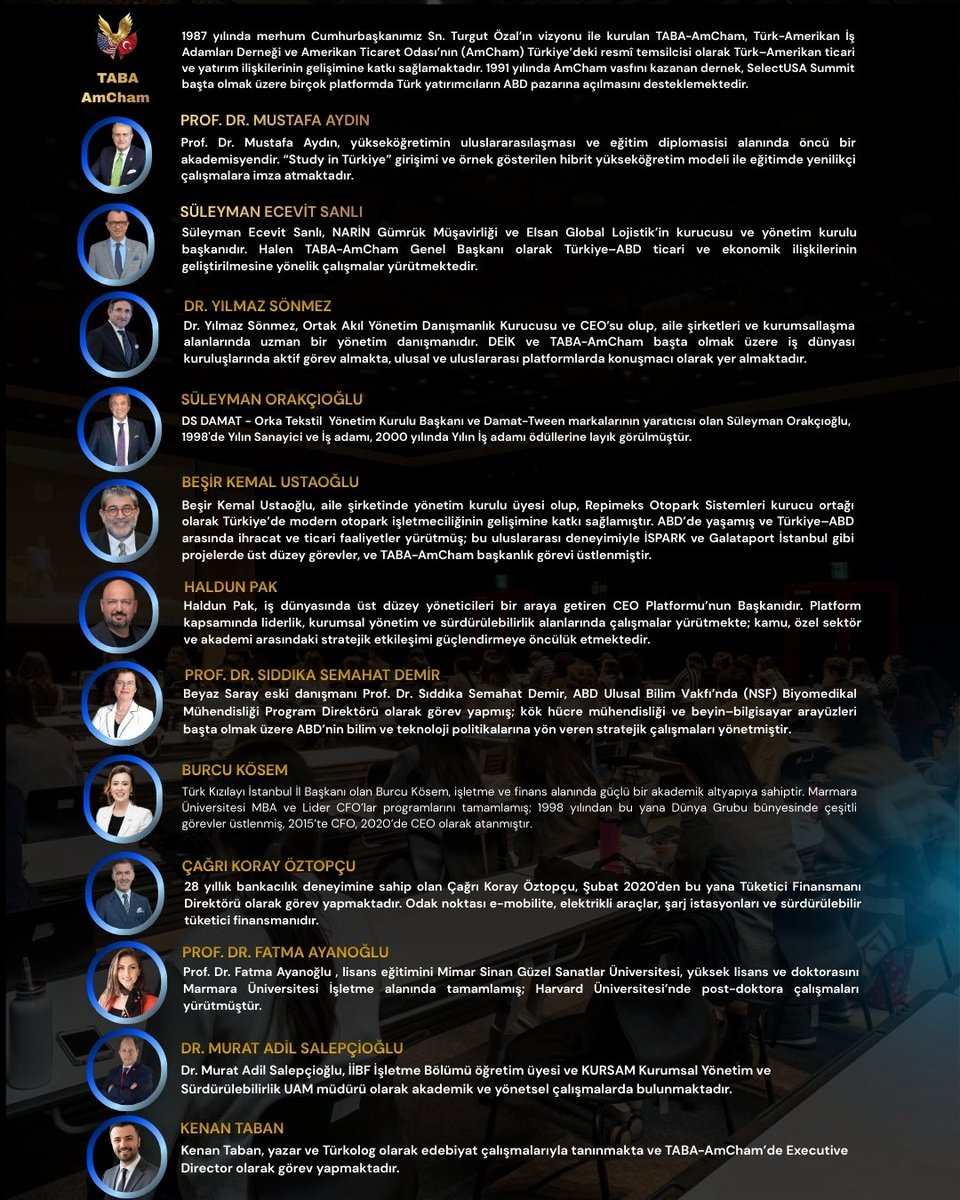 TABA TALKS / Gelecek Kuşaklar, İnovasyon ve Değişen Dünyada Türk-Amerikan İlişkileri Konferansı

TABA-AmCham olarak, İstanbul Aydın Üniversitesi İktisadi ve İdari Bilimler Fakültesi iş birliğiyle düzenlediğimiz bu özel konferans, liderler ve markaları; akademi ile iş dünyasını