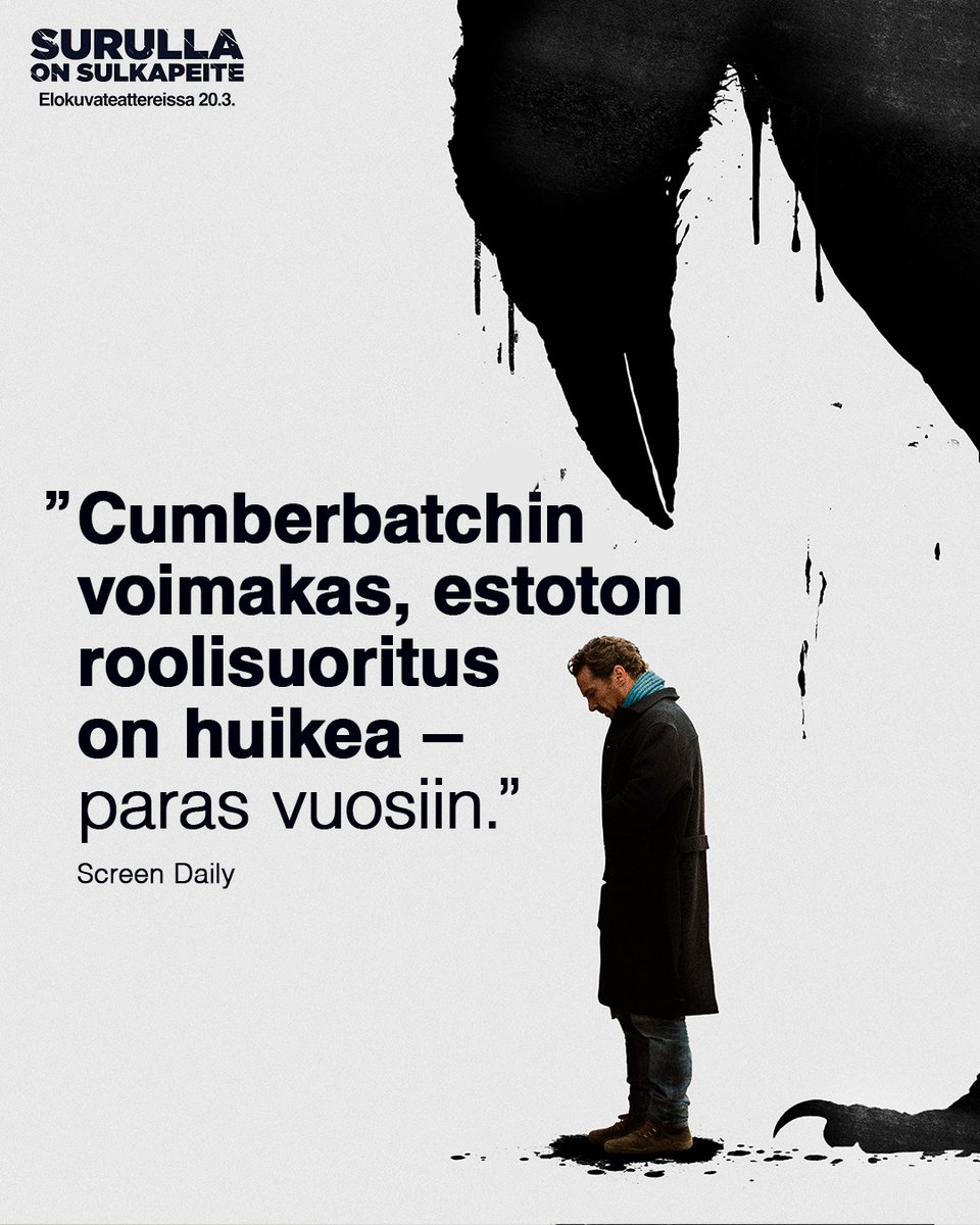 Dylan Southernin ohjaama Surulla on sulkapeite on intensiivinen ja koskettava sovitus Max Porterin arvostetusta romaanista "Grief Is the Thing with
Feathers." Tarina seuraa leskeytynyttä isää (Benedict
Cumberbatch), joka kamppailee kahden pienen
poikansa kanssa, vaimonsa