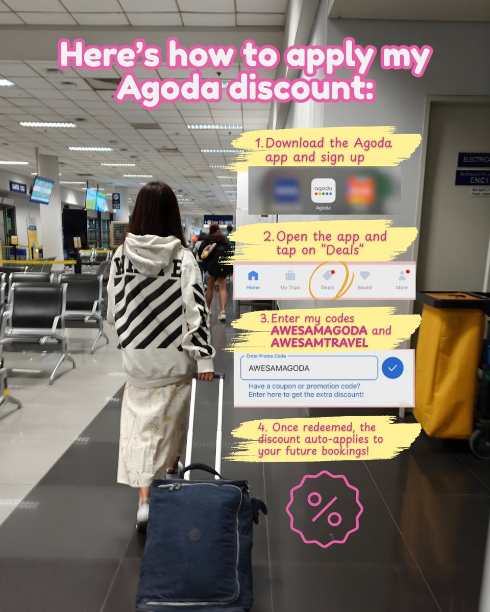 awesamdiary's tweet photo. HAVE YOU HEARD? 🗣️📢
@agoda is having a #MegaSale ‼️
Hi, I’m Sam 🌸 — your #AgodaAmbassador bringing you AWESAM deals 💝
🗓️ Feb 10–13 — Early Access (Gold & Platinum VIP)
💸 Up to 60% OFF hotels
🗓️ Feb 14–28 — Open for ALL travelers ✈️
✨ Use my extra discount codes:
🏨 AWESAMAGODA — up to 10% OFF hotels
🎡 AWESAMTRAVEL — up to 5% OFF activities
Follow @awesamdiary for more travel + lifestyle deals 💝
#AgodaSale #AgodaMegaSale