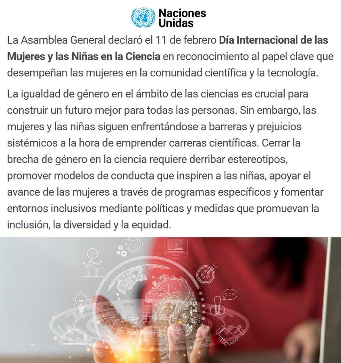 porquetendencia's tweet photo. "Ciencia":
Porque hoy es el Día Internacional de las Mujeres y las Niñas en la Ciencia https://t.co/1j6ZpNnFGy