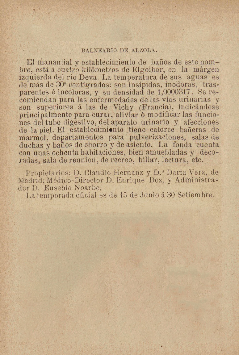 BasqueWater's tweet photo. En 1895, la Guía general de Guipúzcoa de Lamberto Lancis describía el Balneario de Alzola y sus aguas ¡consideradas incluso superiores a las de Vichy! 
Un valioso testimonio de cómo éramos a finales del siglo XIX. #TBT #ThrowbackThursday #HistoriasdelBalneario #Alzola250Años https://t.co/dLx1LOW4Ts