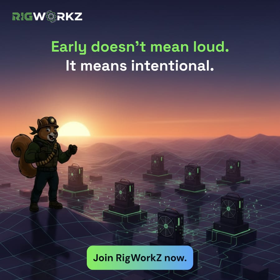 Early is a mindset.💪🏻
Quiet, focused, inevitable. 📈
RigWorkZ is laying the ground.

Be early - t.me/rigowrkz