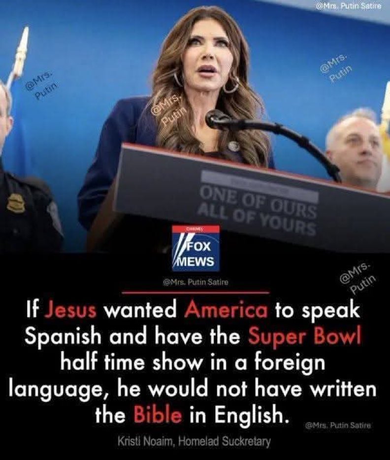 🇺🇸✝️ ¿Realmente dijo esto un secretario del gabinete de Estados Unidos?

Según se informa, Kristi Noem afirmó: “Si Jesús hubiera querido que Estados Unidos hablara español, no habría escrito la Biblia en inglés”.

Hagamos una pausa, porque la historia existe.

Jesucristo vivió en