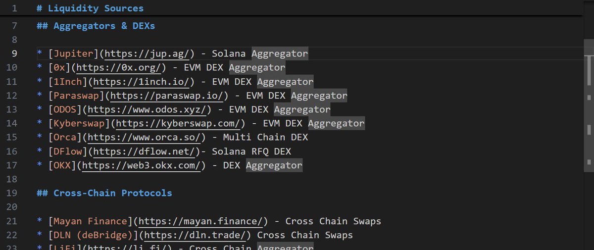 Liquidity Protocols List will be going live today on main site of what we use in our Cross-Chain DEX, Merchant Feature, Global Swap API, and CFPay