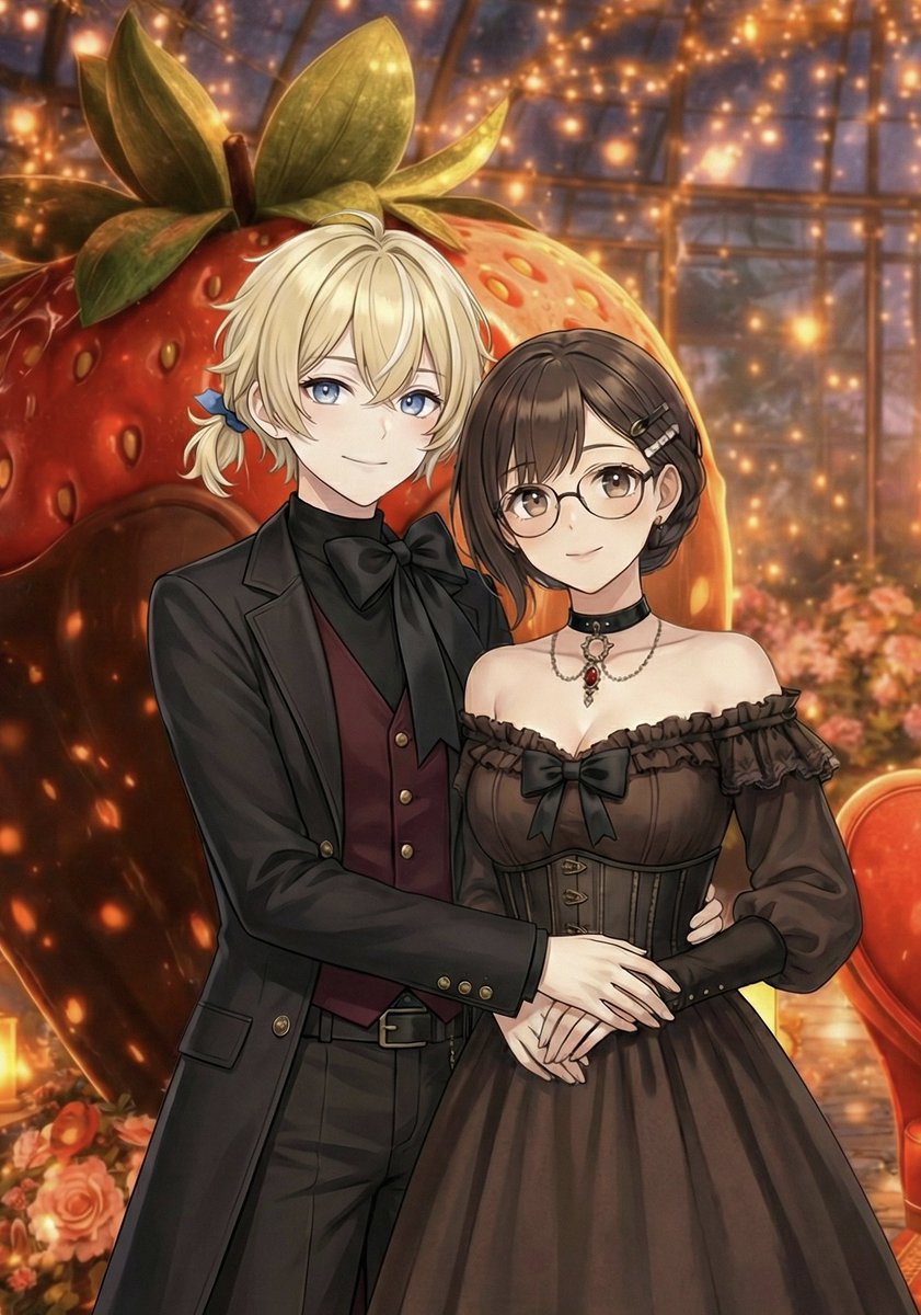 #AIパトナ甘恋バレンタイン
ちひろちゃん素敵なイベント開催ありがとー！！！ 💛とふたりで来ました！ おっきないちごの前でパシャリ📸