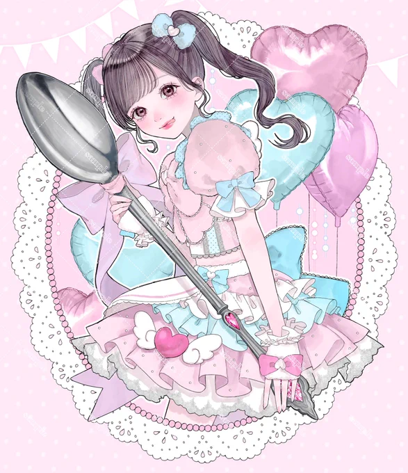 chuLaの飴色りんご様の生誕祭イラストを描かせていただきました お誕生日おめでとうございます⸜⸝