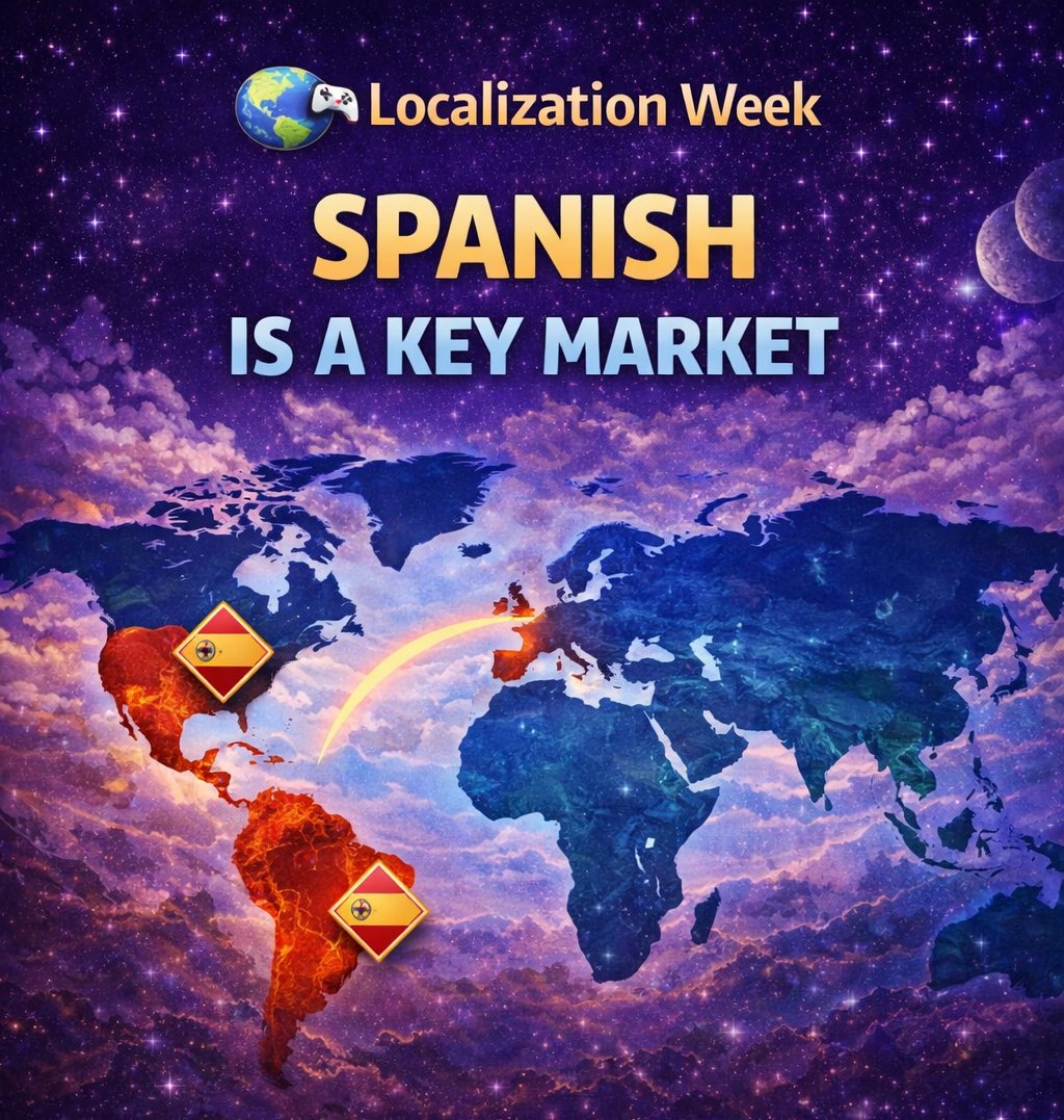 ZenitharEnt's tweet photo. LOCALIZATION WEEK - DAY 3
Spanish is a key gaming market — not an afterthought.
Poor Spanish localization can instantly break immersion — and trust.
#GameDev #indiegame #indiedev #solodev #localization https://t.co/WjKJkEkZvQ