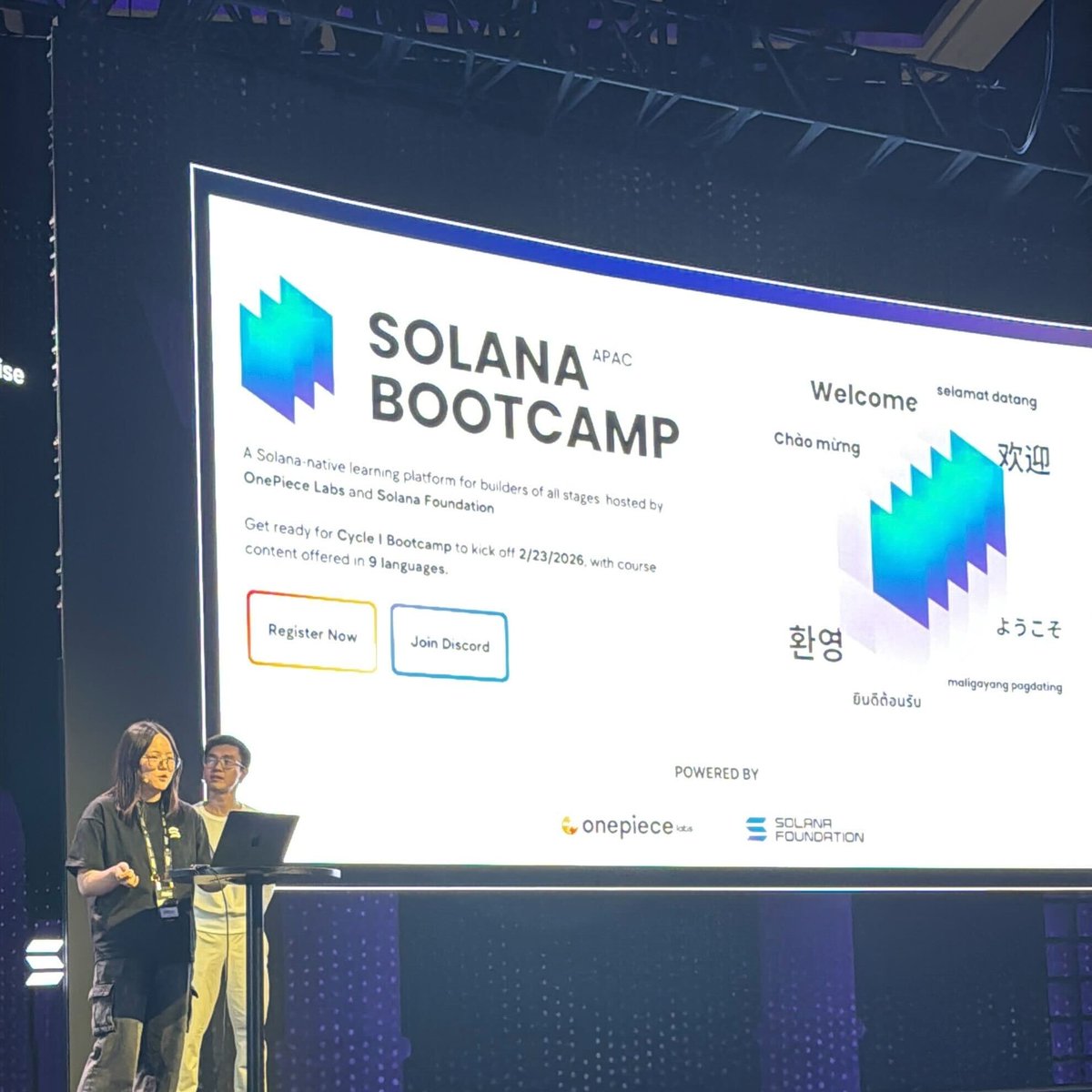 Huge thanks to <a href="/decentra1ized_/">Chaerin Kim</a>  from <a href="/SolanaFndn/">Solana Foundation</a> for spotlighting Solana Bootcamp – APAC at Solana Accelerate APAC Hong Kong 🚀

Solana Bootcamp – APAC is a Solana-native learning platform for builders at every stage — from devs entering the ecosystem to founders ready to ship