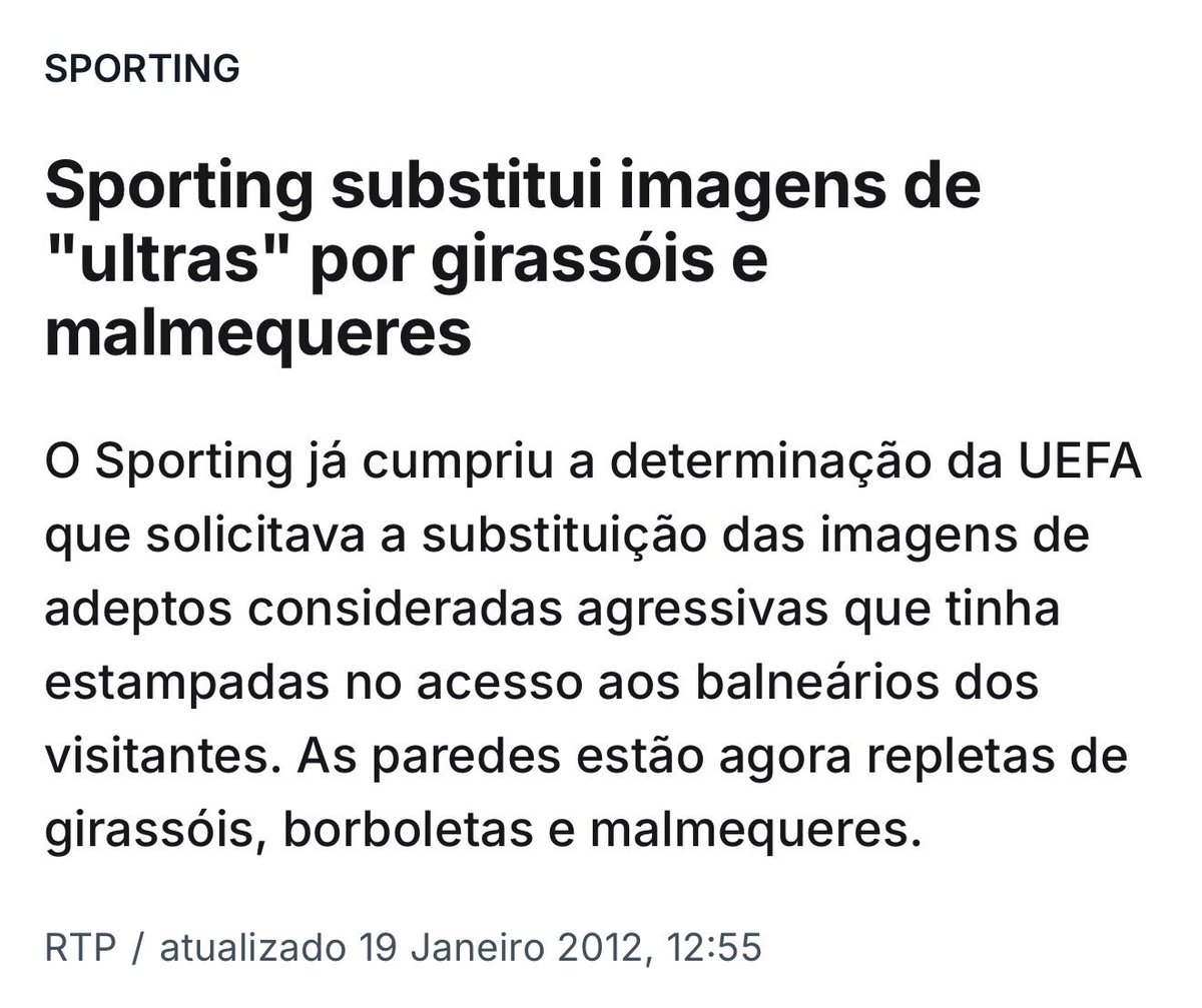 sim, somos do bem, chamaram-nos à atenção que havia imagens de malandros nos corredores e alterámos, como qualquer clube sério deve fazer 😌