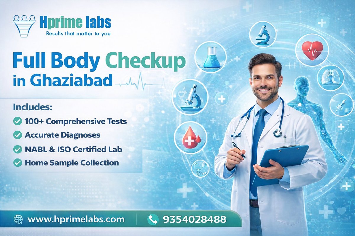 HprimeLabs's tweet photo. Your health deserves timely attention and accurate diagnosis.
At Hprime Labs, a reliable full body checkup in Ghaziabad helps you stay informed about your overall health with confidence.
Take a proactive step toward preventive care. 
View the update: https://t.co/hAu4f0yxTZ https://t.co/X3jA8GDsUg