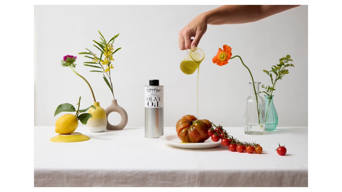 Our Classic Single Estate Single Variety Early Harvest Arbequina Organic Extra Virgin Olive Oil, harvested in October 2025, is delicate, fruity, and citrusy with a delightful peppery finish. 
[Photography: Patricia Niven]
[Stylist: Lucy Turnbull]