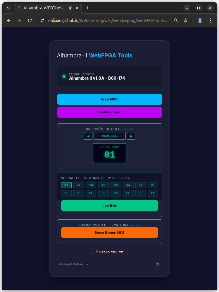 Obijuan_cube's tweet photo. Esta es la pinta que tiene la interfaz de la webapp vista desde Chrome en un ordenador. Poco a poco iré añadiendo más acciones
#FPGAwars #AlhambraII https://t.co/Up7d3j1YKD